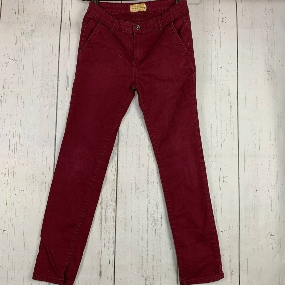 Lucky Brand 14 Straight Fit Mid Rise Red Jeans Pants Denim Women 26x26